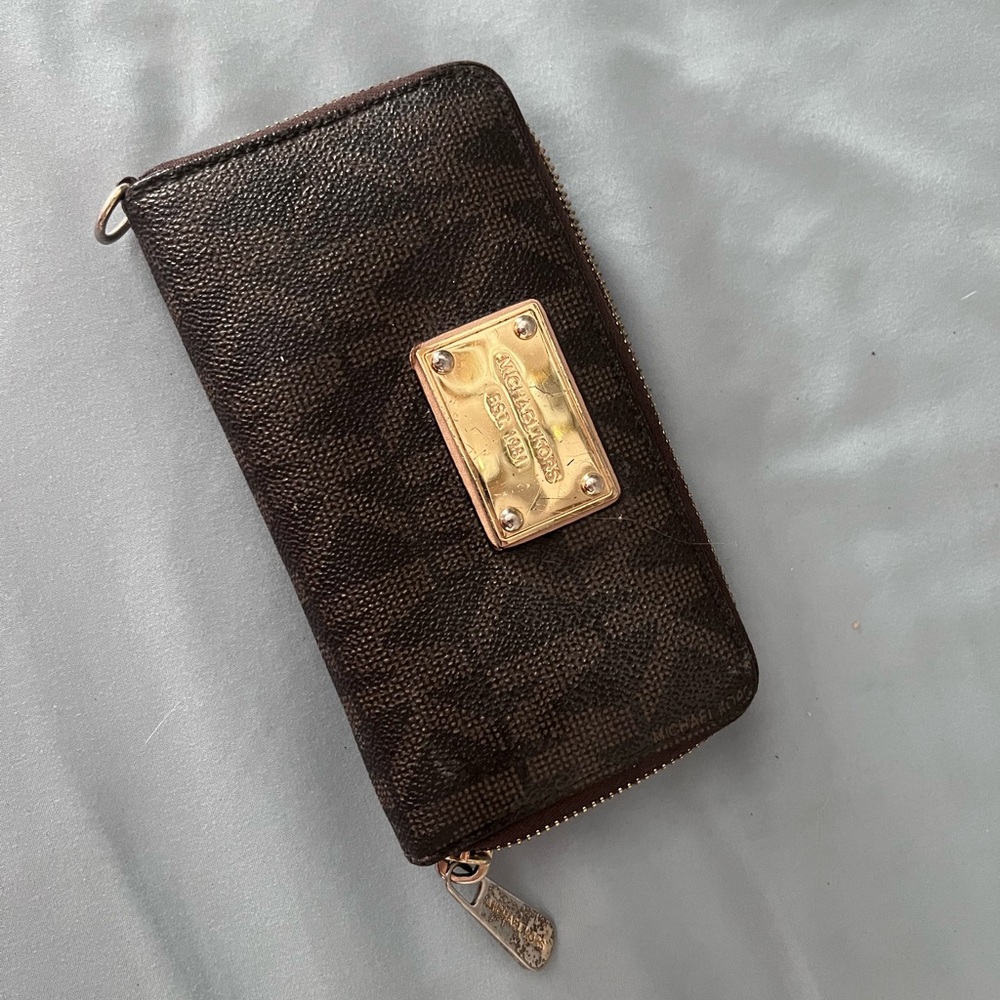 MICHAEL Michael Kors Black and Gold Key & Card Holder
